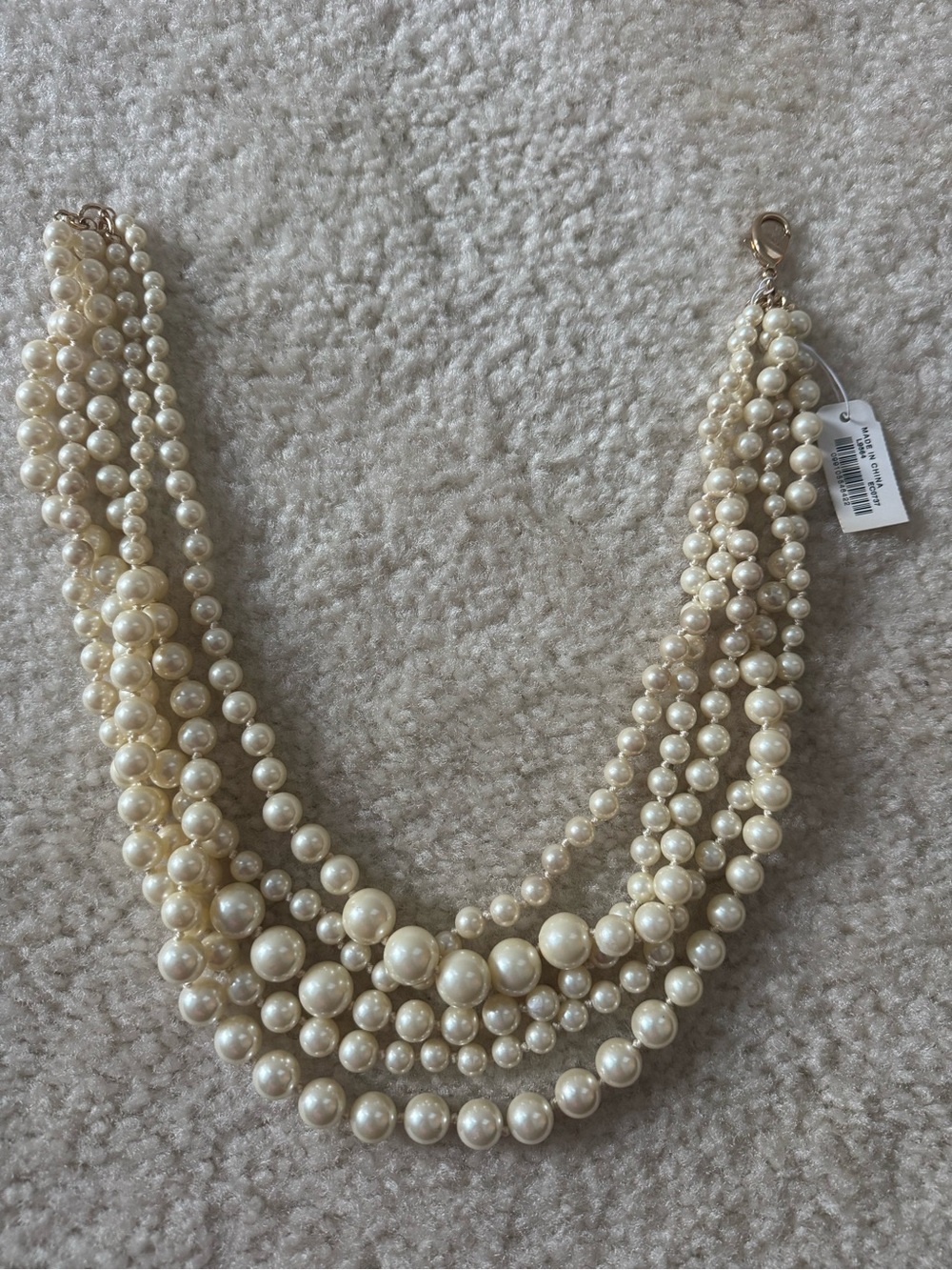 J Crew Multi-Strand Twisted Faux Pearl Necklace - Elegant Women's Jewelry